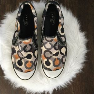 Multi color size 7B coach slip on sneakers